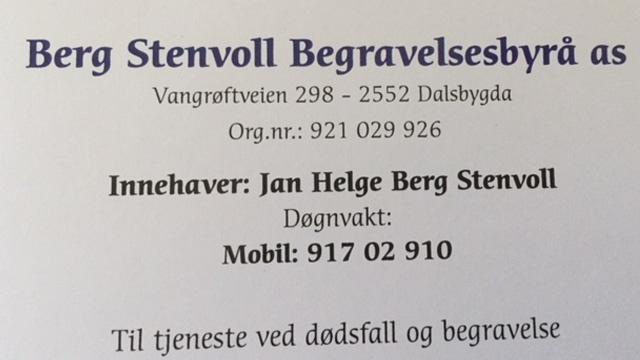 BERG STENVOLL BEGRAVELSESBYRÅ AS Begravelsesbyrå, Os - 2