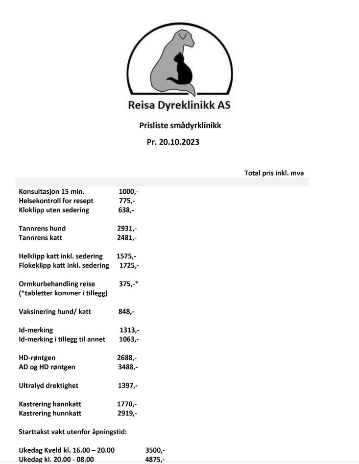 Reisa Dyreklinikk AS Veterinær, Nordreisa - 1